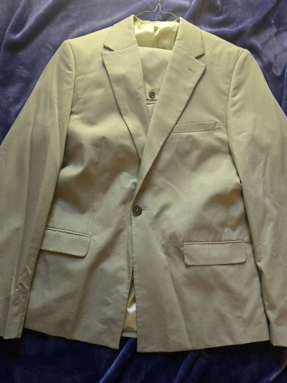 Boohooman Soft Green Short Suit Set 36R Blazer 30W Shorts